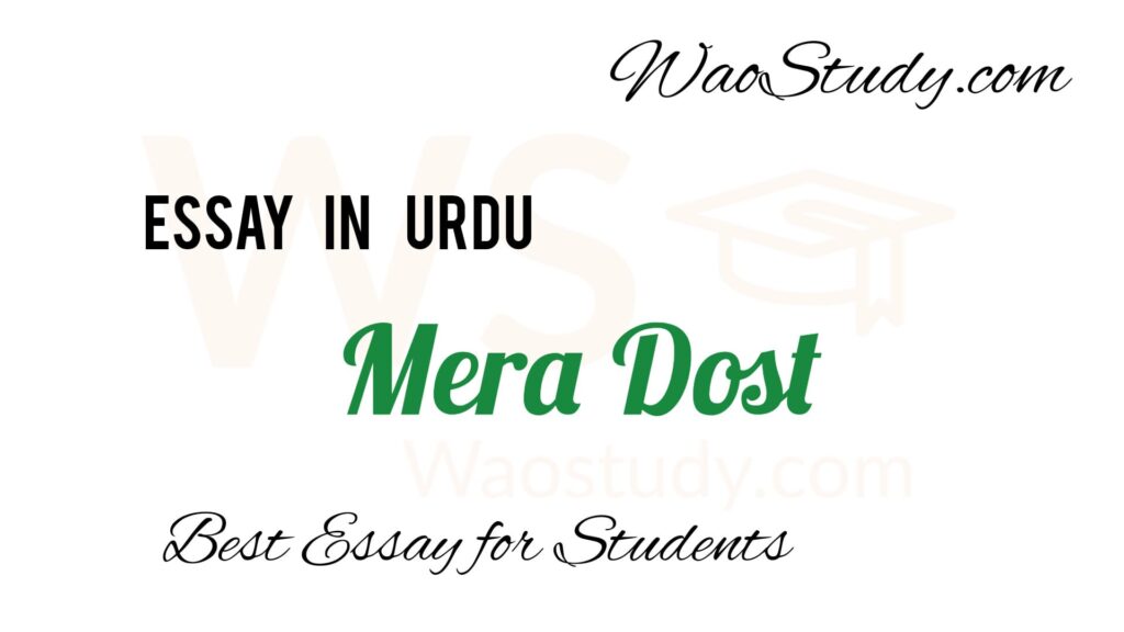 Mera Dost Essay in Urdu