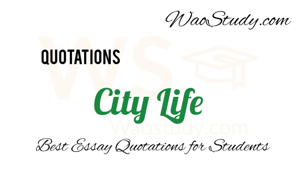 City Life Essay Quotations