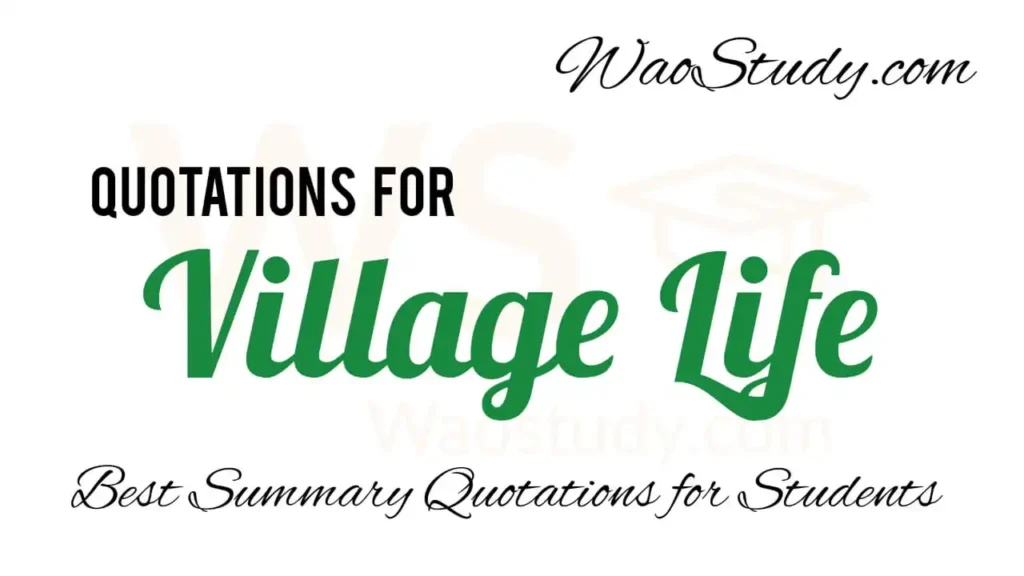 Village Life Quotations