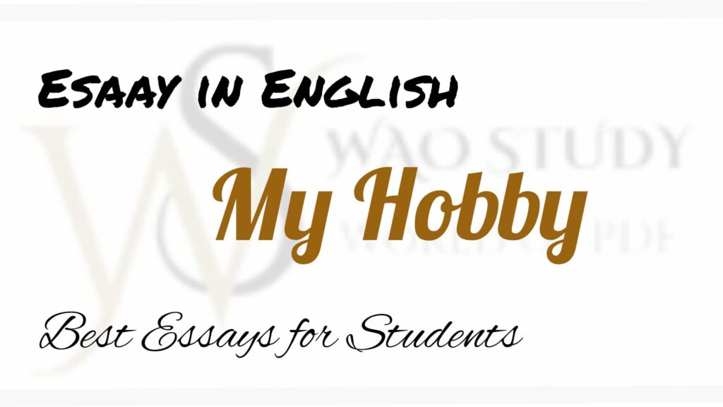 My Hobby Essay in English